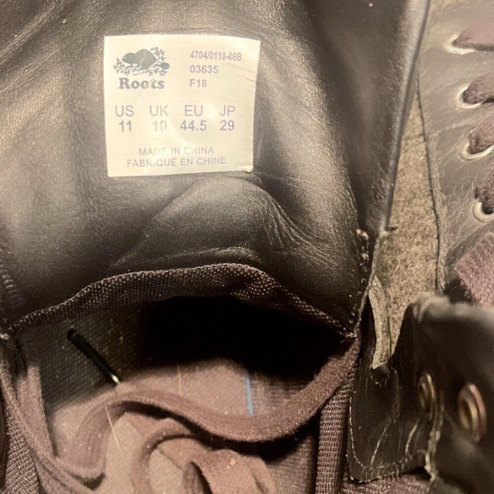 Vintage Roots Black Grey Athleisure Classic hiking Leather fabric Sneakers 11 - Picture 7 of 7